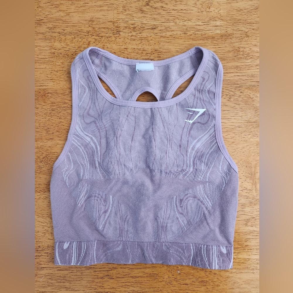 Gymshark Lilac Longline Sports Bra with Back Keyhole